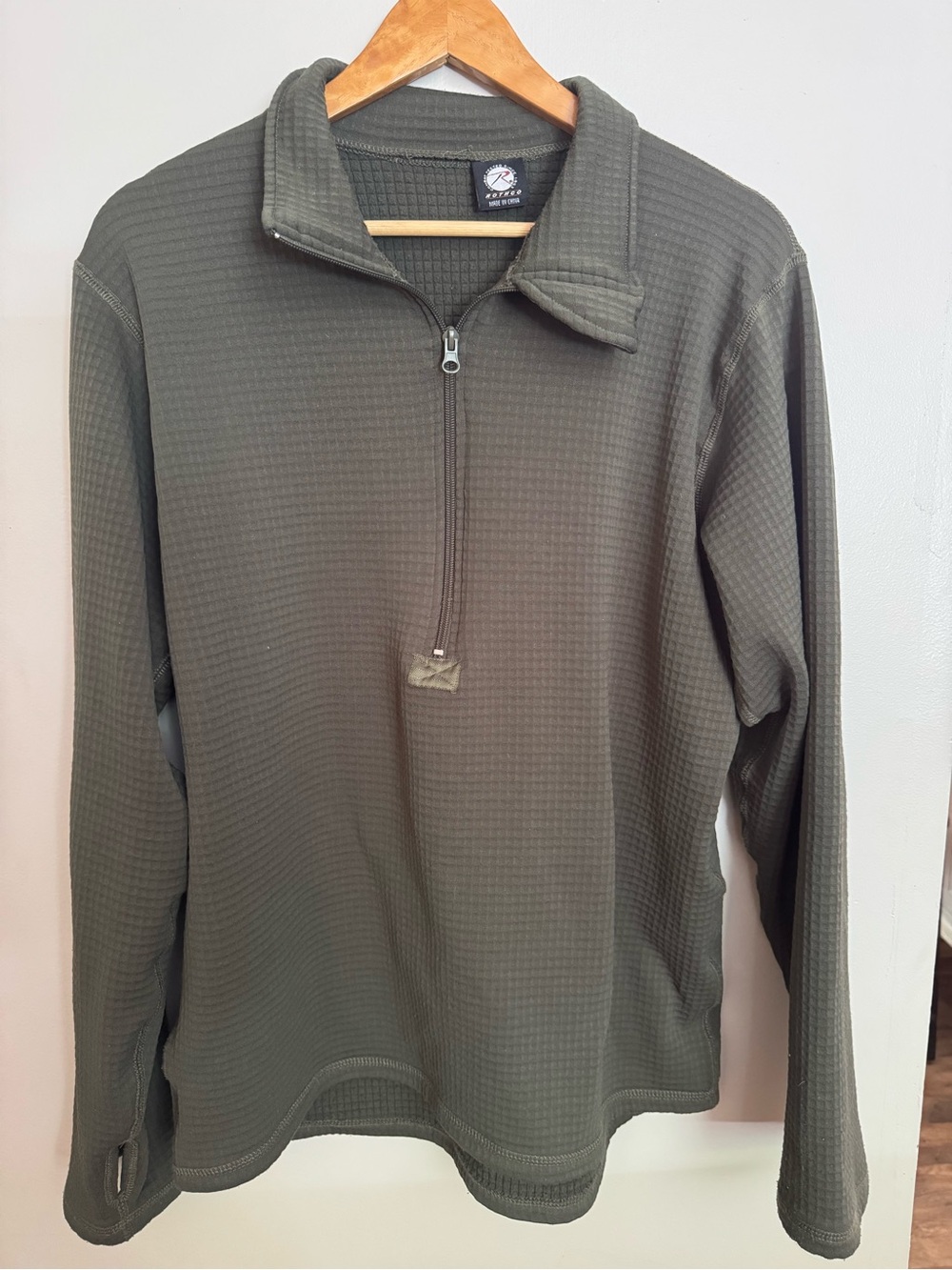 Rothco Men's Olive Green Quarter-Zip Thermal Pullover